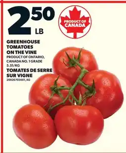 Valu-mart TOMATES DE SERRE SUR VIGNE offer