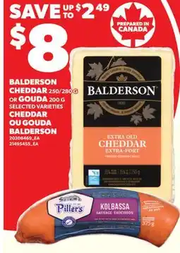 Valu-mart BALDERSON CHEDDAR 220/230 G OR GOUDA offer