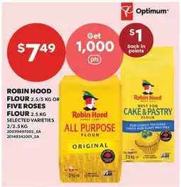 Valu-mart ROBIN HOOD FLOUR 2.5/5 KG OR FIVE ROSES FLOUR offer