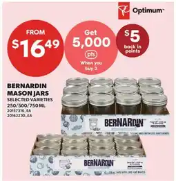 Valu-mart BERNARDIN MASON JARS, 250/500/750 ML offer