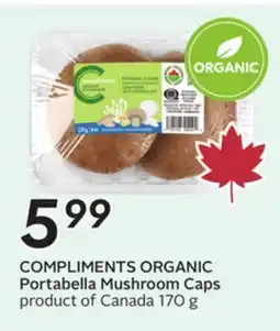 Sobeys COMPLIMENTS ORGANIC Portabella Mushroom Caps offer