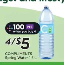 Sobeys COMPLIMENTS Spring Water offer