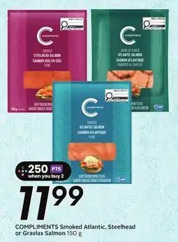 Sobeys COMPLIMENTS Smoked Atlantic, Steelhead or Gravlax Salmon offer