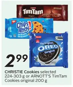 Sobeys CHRISTIE Cookies selected ARNOTT'S TimTam Cookies original 200 g offer