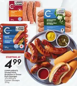 Sobeys COMPLIMENTS Smoked Pork, Breakfast or Dinner Pork Sausages offer