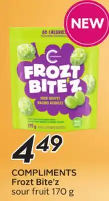 Sobeys COMPLIMENTS Frozt Bite'z sour fruit offer