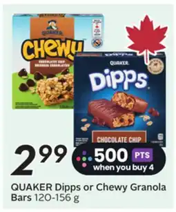 Sobeys QUAKER Dipps or Chewy Granola Bars offer