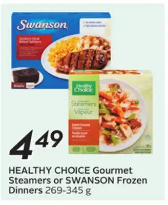 Sobeys HEALTHY CHOICE Gourmet Steamers or SWANSON Frozen Dinners offer