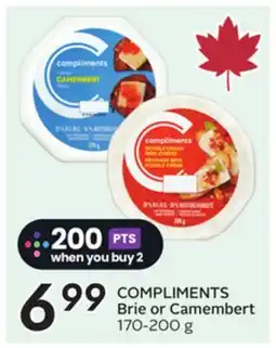 Sobeys COMPLIMENTS Brie or Camembert offer