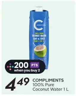 Sobeys COMPLIMENTS 100% Pure Coconut Water offer