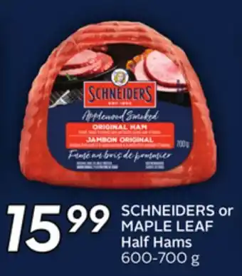 Sobeys SCHNEIDERS or MAPLE LEAF Half Hams offer