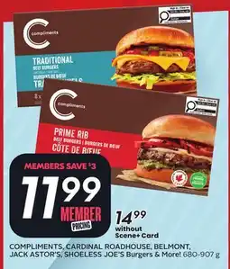 Sobeys COMPLIMENTS, CARDINAL ROADHOUSE, BELMONT, JACK ASTOR'S, SHOELESS JOE'S Burgers & More! offer