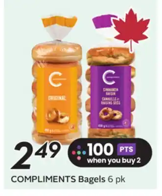 Sobeys COMPLIMENTS Bagels offer