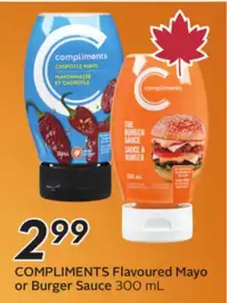 Sobeys COMPLIMENTS Flavoured Mayo or Burger Sauce offer