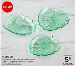Stokes PFEIFFER Embossed Leaf-Shaped Plates offer