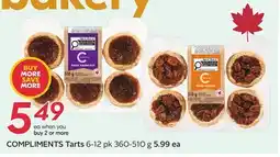 Sobeys COMPLIMENTS Tarts offer