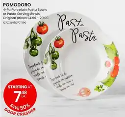 Stokes POMODORO 4-Pc Porcelain Pasta Bowls or Pasta Serving Bowls offer