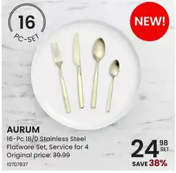 Stokes AURUM 16-Pc 18/0 Stainless Steel Flatware Set offer