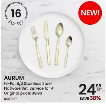 Stokes AURUM 16-Pc 18/0 Stainless Steel Flatware Set offer