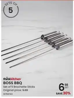 Stokes BOSS BBQ Set of 5 Brochette Sticks offer