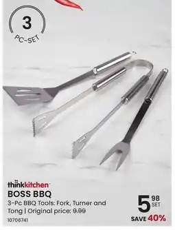 Stokes BOSS BBQ 3-Pc BBQ Tools: Fork, Turner and Tong offer