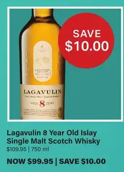 LCBO Lagavulin 8 Year Old Islay Single Malt Scotch Whisky offer