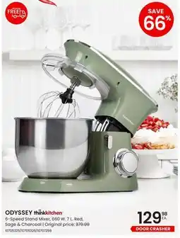 Stokes ODYSSEY 6-Speed Stand Mixer, 660w, 7l. red, sage & charcoal offer