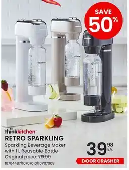 Stokes RETRO SPARKLING Sparkling Beverage Maker with 1 L Reusable Bottle offer