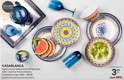 Stokes Open Stock Melamine Dinnerware with Colorful Floral Pattern offer