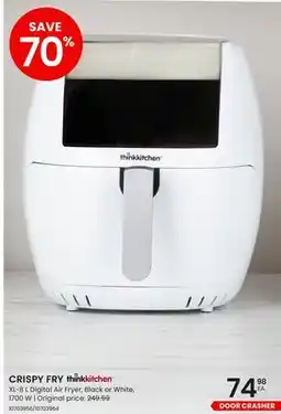 Stokes CRISPY FRY XL-8 L Digital Air Fryer, Black or White offer