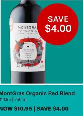 LCBO MontGras Organic Red Blend offer