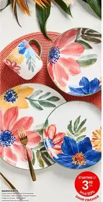 Stokes Open Stock Stoneware Dinnerware Collection with Colorful Flower Pattern offer