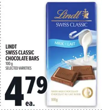Metro LINDT SWISS CLASSIC CHOCOLATE BARS offer