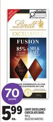 Metro LINDT EXCELLENCE CHOCOLATE BARS offer