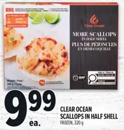Metro CLEAR OCEAN SCALLOPS IN HALF SHELL offer