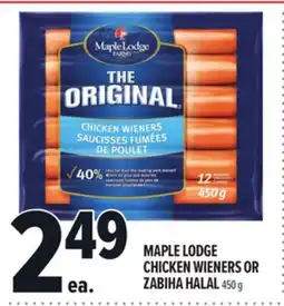 Metro MAPLE LODGE CHICKEN WIENERS OR ZABIHA HALAL offer