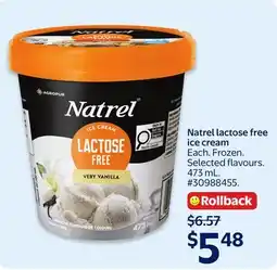 Walmart Natrel lactose free ice cream offer
