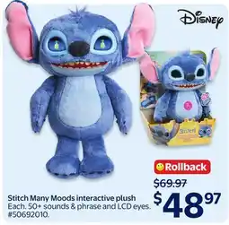 Walmart Disney Stitch Many Moods interactive plush offer