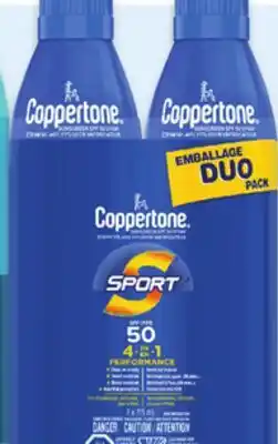Walmart Coppertone Sport SPF 50 sunscreen spray 2-pack offer