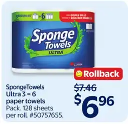 Walmart Sponge Towels Ultra 3 = 6 offer