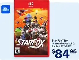 Walmart Star Fox for Nintendo Switch 2 Each offer