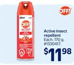 Walmart OFF Active Insect Repellent offer
