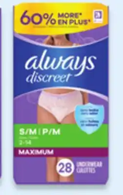 Walmart Always Discreet underwear offer