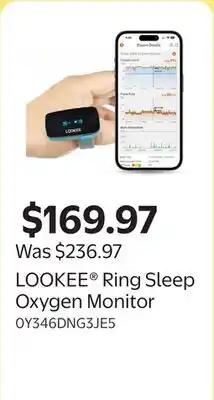 Walmart LOOKEE Ring Sleep Oxygen Monitor offer
