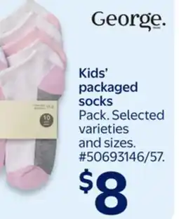 Walmart George Kids' packaged socks offer