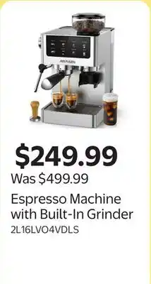 Walmart Espresso Machine with Built-In Grinder offer
