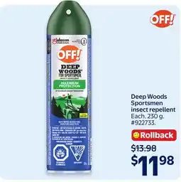 Walmart Deep Woods Sportsmen insect repellent offer