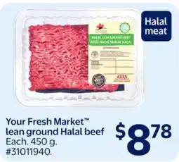 Walmart Your Fresh Market lean ground Halal beef offer