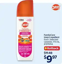 Walmart FamilyCare insect repellent offer