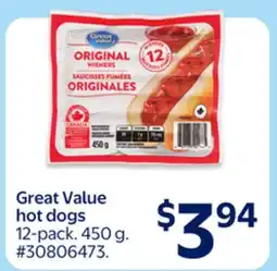 Walmart Great Value hot dogs offer